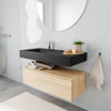 MONDIAZ ALAN 100cm badmeubel onderkast washed oak 1 lade Vrijhangende wastafel cloud links 1 kraangat kleur urban SW408475 MONDIAZ ALAN 100cm badmeubel onderkast washed oak 1 lade Vrijhangende wastafel cloud links 1 kraangat kleur urban SW408475