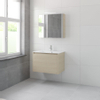 Bruynzeel Matera badmeubelset 56.5x80x50cm 1 kraangat 1 wasbak 2 lades met spiegelkast met softclose composite natuur eiken SW384384 Bruynzeel Matera badmeubelset 56.5x80x50cm 1 kraangat 1 wasbak 2 lades met spiegelkast met softclose composite natuur eiken SW384384