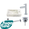 FugaFlow Eccelente Arredo fonteinset - 22x40x10cm - 1 kraangat - rechts - marmer - fonteinkraan chroom - wit - Black Friday - SW1125287