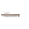 Looox Wood collection Solo plan sous vasque - 100x46cm - Avec porte-serviettes (droite) inox brossé - Chêne massif gris ancien SW108666