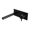 BRAUER Black Edition Wastafelmengkraan inbouw - rechte uitloop links - hendel kort smal - inclusief inbouwdeel - afdekplaat - model B 1 - mat zwart SW385412
