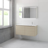 Bruynzeel Matera badmeubelset 56.5x120x50cm 1 kraangat 1 wasbak 4 lades met spiegel met softclose composite natuur eiken SW384410 Bruynzeel Matera badmeubelset 56.5x120x50cm 1 kraangat 1 wasbak 4 lades met spiegel met softclose composite natuur eiken SW384410