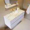 MONDIAZ VICA-DLUX Ensemble meuble de salle de bains - 110cm - meuble bas cale - 2 tiroirs - lavabo encastré cloud centré - sans trous de robinet - version haute 60cm - glace SW1088295