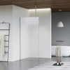 Fortifura Galeria Douche à l'italienne - 40x200cm - Verre nervuré - Bras plafond - Acier inoxydable brossé SW957541