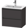 Duravit Ketho.2 Wastafelonderbouwkast - met 2 laden - 61x39x54.9cm - met grepen antraciet - grafiet supermat SW773103