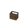 INK Wastafelonderkast - 60x45x52cm - 2 lades - greeploos - met houten keerlijst - MDF - Chocolate SW493478