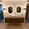 Mondiaz CIRO-DLUX Badkamermeubelset - 180x45x50cm - Solid surface wastafel Sombra - 2 wasbak Dubbel - 2 kraangaten - 4 lades - Dusk SW1533560
