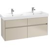 Villeroy & Boch Collaro wastafelonderkast 125.4x54.6cm 4 lades Soft grey SW479525 Villeroy & Boch Collaro wastafelonderkast 125.4x54.6cm 4 lades Soft grey SW479525