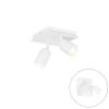 QAZQA Ducha plafonnier de salle de bains - 17x17cm - 2 spots - IP44 - carré - blanc mat SW1187232