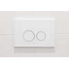 QeramiQ Push Plaque de commande métal - pour réservoir encastré Geberit UP320 - double chasse - boutons ronds - métal blanc mat SW706190