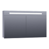 BRAUER Promise armoire de toilette - 120x70x15cm -- avec éclairage direct - 2 portes miroir unilatérales - gris mat SW371612