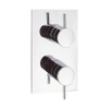 Crosswater Fusion Douchekraan - thermostatisch - 22x12cm - 2 functies - inclusief inbouwdeel - met omstel - hoogglans chroom SW640129