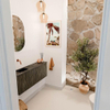 Mondiaz JOYA-DLUX 100cm toiletmeubel - kleur Shadow - Wastafel FAYE positie Links Zonder kraangat kleur Lava. SW1422840