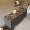 Mondiaz VICA-DLUX ensemble de meuble de salle de bain - 150cm - meuble sous-vasque gris foncé - 2 tiroirs - lavabo encastré cloud droite - 1 trou de robinet - version haute de 60cm - lave SW1086048