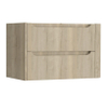 H&R Badmeubelen Juice Meuble sous lavabo - 80x45x50cm - angle droit arrondi - 2 tiroirs - poignée intégrée - chêne français SW1488946