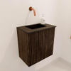 Mondiaz JOYA 40cm toiletmeubel - kleur Walnut - Wastafel FAYE positie Midden Zonder kraangat kleur Urban. SW1421331