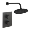 Crosswater MPRO ensemble de douche pluie encastré – douche de tête Ø 30 cm – sans douchette – 2 leviers – noir mat SW1472515