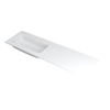 INK Faktor Lavabo gauche avec 1 trou pour robinet 1,5x160x45cm Polystone Blanc mat SW207306