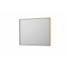 INK SP32 miroir - 100x4x80cm rectangulaire dans cadre en acier incl LED indirecte - chauffage - changement de couleur - dimmable et interrupteur - brossé mat or SW955861
