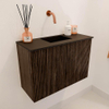 Mondiaz JOYA 60cm toiletmeubel - kleur Walnut - Wastafel FAYE positie Midden Zonder kraangat kleur Urban. SW1421336
