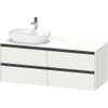 Duravit Ketho.2 Wastafelonderbouwkast - inclusief consoleplaat - met 4 laden - voor waskom links - 140x55x56.8cm - met handgrepen antraciet - wit mat SW772290