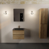 Mondiaz AIVY Ensemble de meuble - 60x45x50cm - 1 trou de robinet - 1 vasque Urban Solid surface - Centre - 2 tiroirs - avec miroir - Melamine Chai SW892437