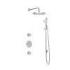 Hotbath Buddy IBS1 Ensemble de douche pluie - 2 robinets d'arrêt - bras mural 35cm - douche de tête ronde 30cm - douchette 3 jets - barre de douche - chrome SW18252