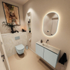 MONDIAZ TURE-DLUX Meuble toilette - 80cm - Greey - EDEN - vasque Ostra - position centrale - sans trou de robinet SW1104851