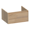 BRAUER Hope wastafelonderkast - 59x30x45.5cm - 1 softclose lade greeploos - 1 sifon uitsparing - massief eiken - vingerlas eiken grijs SW445129