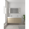 Bruynzeel Box badmeubelset 150x45cm 2 kraangaten 2 wasbakken 2 lades met spiegel met softclose composite natuur eiken SW383999 Bruynzeel Box badmeubelset 150x45cm 2 kraangaten 2 wasbakken 2 lades met spiegel met softclose composite natuur eiken SW383999