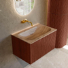 MONDIAZ KURVE-DLUX Meuble de salle de bains 70cm couleur Ruby avec 1 tiroir et 0 porte. Lavabo BIG SMALL Central sans trou de robinet Arena. SW1431501