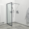 Saniclass Bellini inloopdouche 90x200cm helder veiligheidsglas mat zwarte lijst rondom met anti kalk SW238207 Saniclass Bellini inloopdouche 90x200cm helder veiligheidsglas mat zwarte lijst rondom met anti kalk SW238207