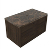 Saniclass Holz Frame Badkamermeubelset - 80x45x43cm - Noche natuurstenen topblad dark emperador - zonder kraangat - 1 lade - mat eiken charcoal (hout) SW1478264
