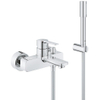 GROHE Lineare New robinet de baignoire avec inverseur et raccords avec douchette Sena avec support mural pour douche et flexible de douche 150cm chrome SW97557