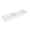 Mondiaz AVON wastafel - 150x46x12cm - dubbele wasbak - zonder kraangat - talc (wit) SW423962
