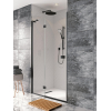 Simpsons Design New draaideur met vast paneel 100x195cm zwart mat profiel helder glas SW405134 Simpsons Design New draaideur met vast paneel 100x195cm zwart mat profiel helder glas SW405134