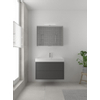 Bruynzeel Box badmeubelset 90x45cm 1 kraangat 1 wasbak 2 lades met spiegelkast met softclose composite grafiet SW383970 Bruynzeel Box badmeubelset 90x45cm 1 kraangat 1 wasbak 2 lades met spiegelkast met softclose composite grafiet SW383970