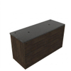 Saniclass Holz Frame Ensemble de meubles de salle de bains - 120x45x63cm - plan vasque en basalte Noche poli (noir) - 2 trous de robinetterie - 2 tiroirs - chêne charcoal mat (bois) SW1579912