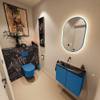 MONDIAZ TURE-DLUX Meuble WC 60 cm Jeans. Lavabo EDEN Lava position gauche. Sans trou de robinet. SW1103845