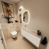 MONDIAZ TURE-DLUX Meuble toilette - 120cm - Talc - EDEN - vasque Frappe - position gauche - sans trou de robinet SW1102606
