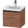 Duravit Ketho.2 Wastafelonderbouwkast - met 1 lade - 48.4x37.5x44cm - met greep antraciet - noten mat SW773094