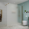 Fortifura Galeria inloopdouche - 180x200cm - mat - glas - wandarm - PVD - geborsteld koper SW876866