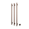 Hotbath &MORE Handdoekradiator - 57x115cm - rond - 3 stangen - verticaal - met schakelaar - PVD - geborsteld koper SW1245715