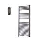 Sanicare HVS Radiateur électrique - 111,8x45cm - 596W - avec télécommande - thermostat - chrome - en bas à gauche - gunmetal (anthracite) SW1210773