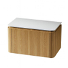 Saniclass Terra Badmeubelset - 80cm - 2 lades - afgeronde hoeken - topblad solid surface - sandwood (licht eiken) SW1426280