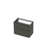 INK Wastafelonderkast - 80x45x65cm - 2 lades - greeploos - MDF lak - Mat beton groen SW693285