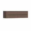 H&R Badmeubelen Juice Wastafelonderkast - 180x45x50cm - linkerhoek afgerond - 4 lades - geïntegreerde greep - coffee SW1491922