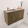 Mondiaz JOYA-DLUX 70cm toiletmeubel - kleur Dusk - Wastafel FAYE positie Links 1 kraangat kleur Saba. SW1426055