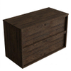Saniclass Holz Frame Ensemble meuble de salle de bains - 100x45x62cm - plan en bois - sans trou de robinetterie - 2 tiroirs - chêne charcoal mat (bois) SW1483377