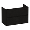 BRAUER Adore meuble sous-lavabo peu profond - 80x39x55cm - 2 tiroirs à fermeture douce - sans poignée - 1 découpe pour siphon - Timber Black SW1198492